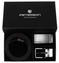 Dvipusis vyriškas odinis diržas Peterson, 2 sagtys M609