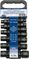 Smūginių sukimo galvučių komplektas Adler 3510.8; 1/2''; 10-24 mm; 13 vnt.