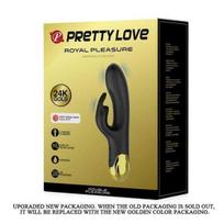 „Pretty Love Gold“ vibratorius su klitorio masažuokliu, USB, 19 cm