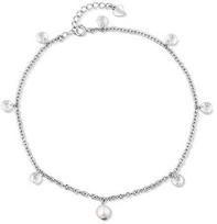Jwl Luxury Pearls Akinanti sidabrinė kulkšnies apyrankė su perlu ir kristalais JL0805