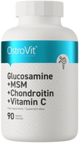 OstroVit Gliukozaminas + MSM + Chondroitinas + Vitaminas C – 90 kapsulių