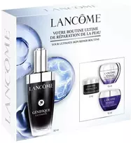Rinkinys Lancome: Renergie HPN 300-Peptide, nuo senėjimo, kasdienis, kremas, veidui, 15 ml + Genifique Ultimate, atkuriamasis, kasdienis, serumas, veidui, 50 ml + Renergie Multi Lift, drėkinamasis, naktinis, kremas, veidui, 15 ml + Genifique Ultimate, gaivinantis, dieninis ir naktinis, paakių kremas, 5 ml *miniatiūra