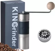 Kavamalė KINGrinder rankinis kavos malūnėlis su plieninėmis girnomis, 25 g, K6-Straight Handle Argenté
