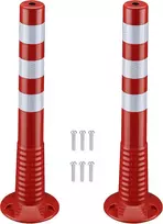 Wiltec lankstūs stovėjimo aikštelės stulpeliai iš PU, 75 cm, balti ir raudoni, 65193