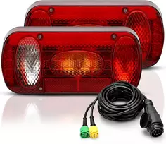 Aissom priekabos galinių žibintų komplektas 12 V, 6 funkcijų, 13 kontaktų, 5.5 m, modelis 1