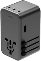 Energea TravelWorld adapteris GaN 160W PD 3x USB-C / USB-A Gunmetal sieninis įkroviklis