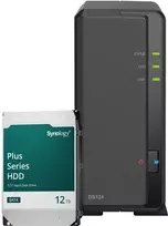 Serveris Synology DS124 12TB Plus HDD NAS-Bundle NAS inkl. 1x 12TB Synology Plus HDD 3.5 col. SATA