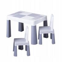 Vaikiškų baldų komplektas Tega: stalas ir 2 kėdutės, pilkas, 28 × 28 cm