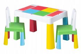 Vaikiškas stalas su 2 kėdutėmis Tega Baby Multifun, 28 × 28 cm sėdynė