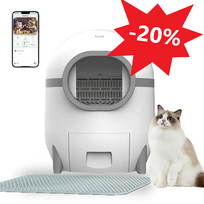 Išmanioji savaime išsivalanti kačių kraiko dėžė smart wifi apka 60l (54 x 54 x 69 cm)