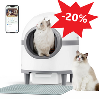 Išmanioji savaime išsivalanti kačių kraiko dėžė smart wifi apka 60l (54 x 54 x 63 cm)
