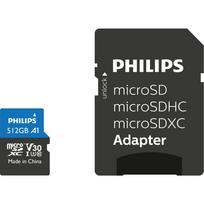 Atminties kortelė Philips MicroSDXC 512GB UHS-I U3 V30 A1 Class 10 su SD adapteriu