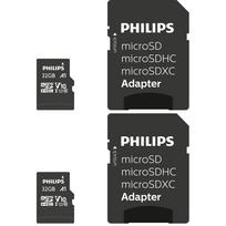 Philips microSDHC atminties kortelė 32GB Class 10 UHS-I U1 su adapteriu, 2 vnt.