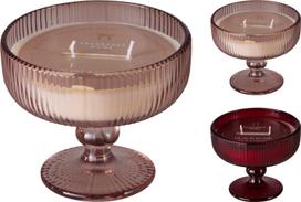 Kvepianti žvakė stikliniame indelyje RED ROSE GLASS COCTAIL, 2 rūšių, 10 x 12 cm
