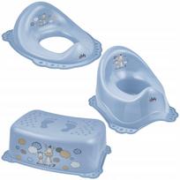 Maltex Baby Zebra mėlynas tualeto paaukštinimo rinkinys 3 viename
