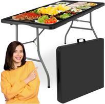 Bipohome RICO maitinimo stalo sulankstomas dėklas 150 cm juodas