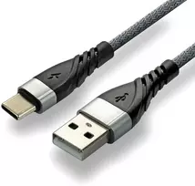 USB-C Kabelis - everActive CBB-2CG 3A Greitas Įkrovimas, 480MB/s Duomenų Perdavimo, Nailono Apsauga, Juodas