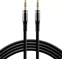 Garso Kabelis - EverActive CBS-1JB 3.5mm AUX Kabelis Su Auksu Padengtais Jungtimis 1.0m Juodas
