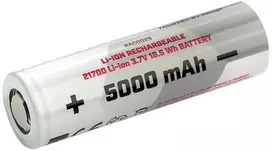 Baterija - Mactronic 21700 5000mAh 3.7V Li-Ion Elementas Su Apsauga Juoda
