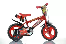 Kubisport Vaikiškas dviratukas 12 cali Zygzak McQueen Cars auta kółka boczne Dino Bikes (Kub_05-CSK5123K/CS3)