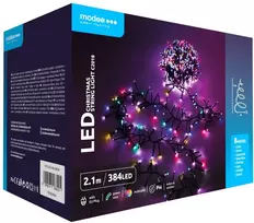 Dekoratyvinės LED Šviesos - Modee 2.1m RGB 384LED Šviesų Grandinė IP44 Lauko/Vidaus Naudojimui Daugiaspalvė