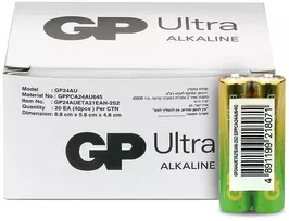 GP Battery Baterijos - GP Ultra šarminės LR03 AAA baterijos, 40 vnt.
