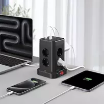 Tiross Ilgintuvas - Morre M413, 8 Kintamosios Srovės Lizdai, 2 USB-C, 2 USB-A, 2 m