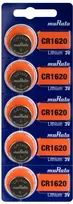 Murata Manufacturing Co Baterija - Murata CR1620, 5 vnt., 3 V, 80 mAh, 16 mm × 2 mm