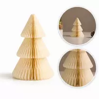 Eu Sandelis Popierinė kalėdinės eglutės dekoracija, sulankstyta, kreminės spalvos, 20 cm WOZ69