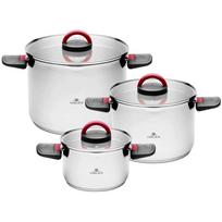 Gerlach SMART PLUS 6 dalių nerūdijančio plieno puodų rinkinys su dangčiais