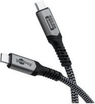 Goobay | USB-C Cable with Textile Sheath, USB4, 240 W, 40Gbit/s, Power Delivery, 0.5 m, Black/Grey | 74210 74210 | 4040849742101
