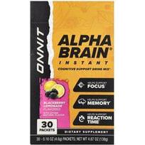 Onnit, „Alpha BRAIN® Instant“, gervuogių limonadas, 30 pakelių po 4,6 g (0,16 uncijos)
