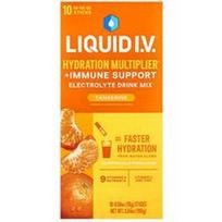Liquid I.V., „Hydration Multiplier®“ + imuniteto palaikymas, elektrolitų gėrimų mišinys, mandarinų skonio, 10 lazdelių po 16 g (0,56 uncijos)