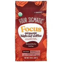 Four Sigmatic, „Think“, ekologiška, daug kofeino turinti kava su liūto karčių grybais ir jakonais, malta, tamsiai skrudinta, 340 g