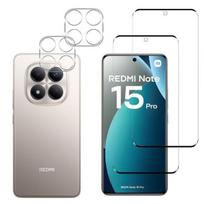 Grūdintas stiklas Xiaomi Redmi Note 15 PRO 4G ir kameros apsauga [2 vnt. rinkinys] Phonillico® stiklo apsaugos filmas