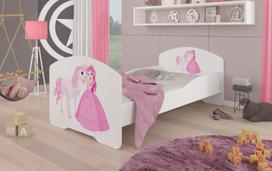 Vaikiška lova Pepe Princess and horse, 70x140 cm, balta