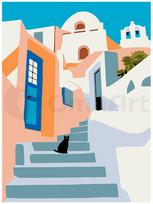 Tapyba pagal skaičius Santorini 15x20 cm