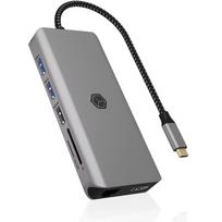 Icybox dokinimo stotis IB-DK4061-CPD, 12in1, 2xHDMI, 100W, 8K@30Hz, 4K@60Hz, USB-C, 2xUSB-A 3.0, 2xUSB-A 2.0, SD, microSD, RJ-45