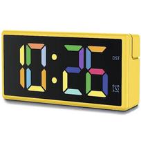 Hama Ibiza skaitmeninis žadintuvas 222210, 12/24h, LCD, 1A, USB, geltonas, snaudimo funkcija, ryškumo reguliavimas