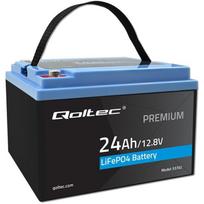 Qoltec Akumuliatorius 53702, 12.8V, 24Ah, 307.2Wh, LiFePO4, BMS, 24A, 12A, M5