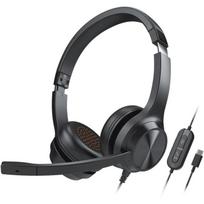 Creative Labs ausinės su mikrofonu CHAT USB 51EF0980AA000, 20-20000Hz, 40mm, USB Type-C, 2.1m, stereo, juodos, triukšmo slopinimas