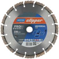 Norton Deimantinis pjovimo diskas CLIPPER PRO UNIVERSAL LASER 70184603038, 230 mm, 22,23 mm, betonui, mūrui