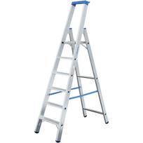 Krause Aliuminio vienpusės kopėčios 124517, 4 pakopos, 2.95 m, 80 mm, EN 131, sidabrinės, neslystančios, stabilios