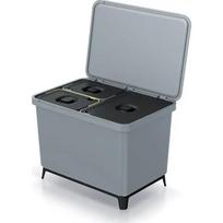 Prosperplast atliekų dėžė NKS60W3-429U, 23l, 2x10l, 60cm, pilka, vertikali, siauras profilis, plastikas, rūšiavimas