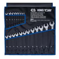KING TONY ZESTAW KLUCZY PŁASKO-OCZKOWYCH 6-32mm 21cz. ETUI............