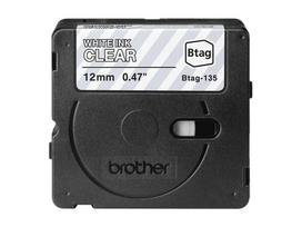 Brother BTAG-135, White on transparent, EJKBROBTAG135