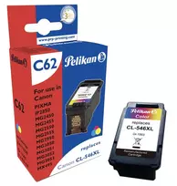 Pelikan suderinama rašalo kasetė, skirta Canon CL-546XL (trispalvė, didelės išeigos)
