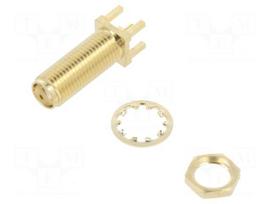 Connector: SMA | socket | female | coaxial | straight | THT | PTFE