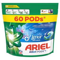 ARIEL All in 1 Tocuh Of Lenor Anti Odor skalbimo kapsulių 60 vnt.