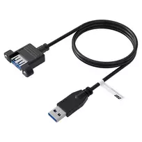 EFB Elektronik USB 3.0 prailginimo kabelis, USB-A vyriškas į panelinį USB-A moterišką, 1,8 m, juodas K5265SW.1V2